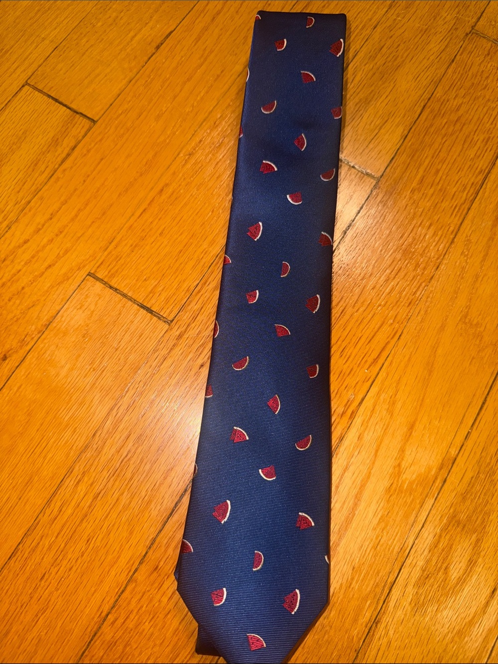 Banana Republic Navy Tie with Red Watermelon Motif
